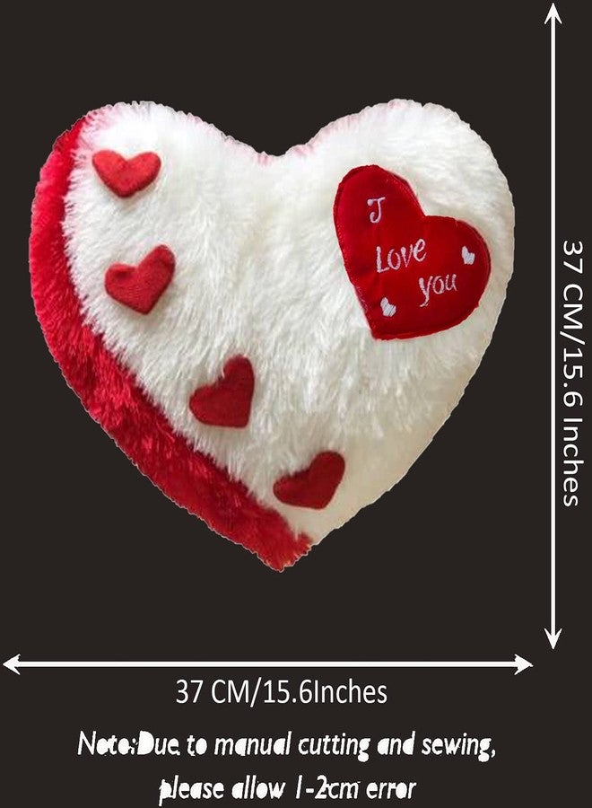 PICKKART Love Heart Shape Soft Plush (I Love You ) Pillow, - Gift for Valentine Day Someone Special, Size : 37 cm X 30 cm (White) - Image 3